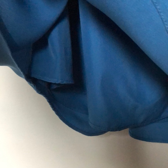 J Crew Blue Scallop Neck Strappy Blouse - Picture 7 of 10